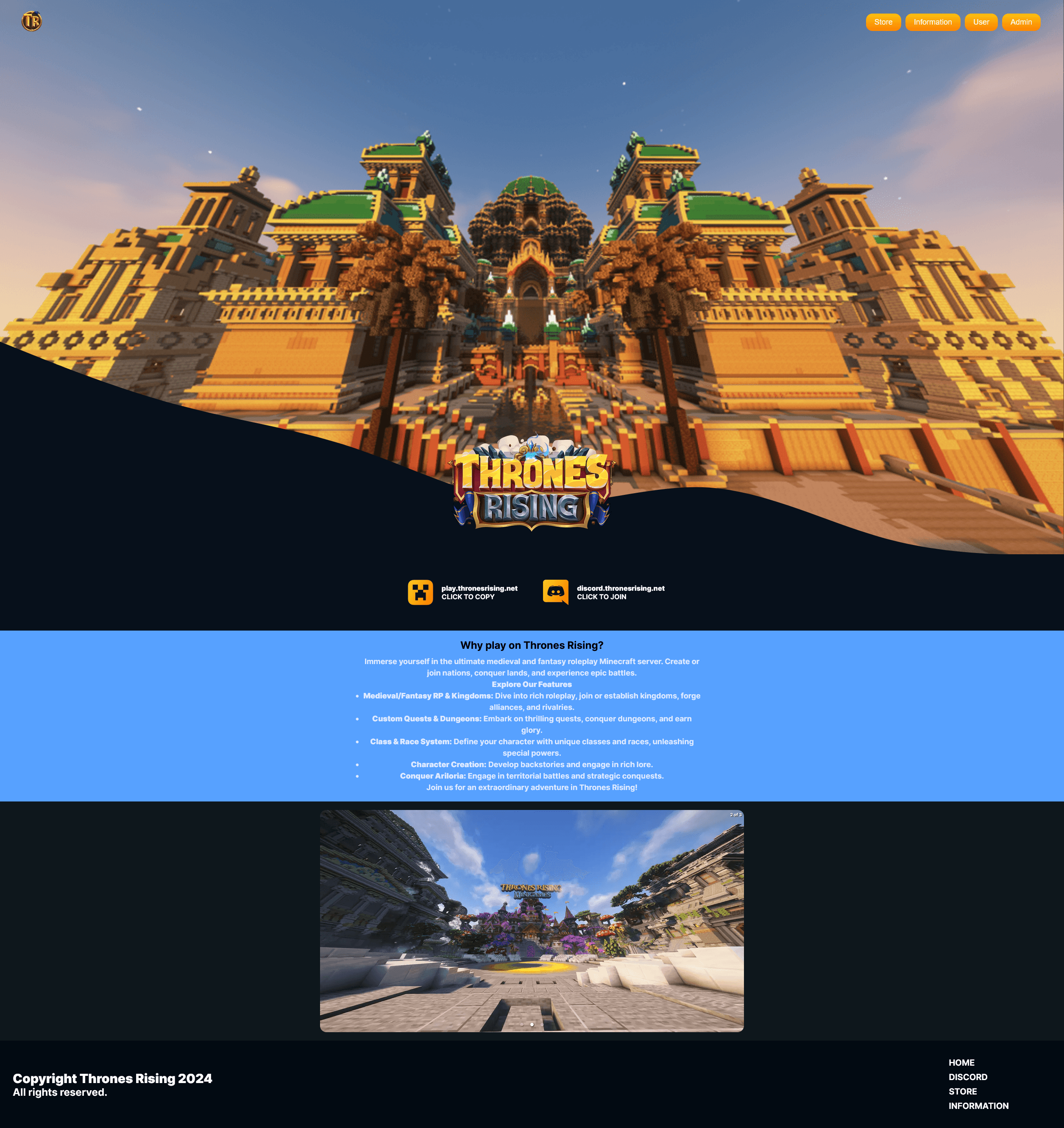 Thrones Rising / Minecraft Store application screenshot